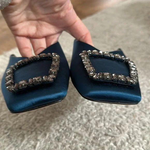 Sam Edelman satin and rhinestone flats , mules size 8.5 EUC - Picture 3 of 6